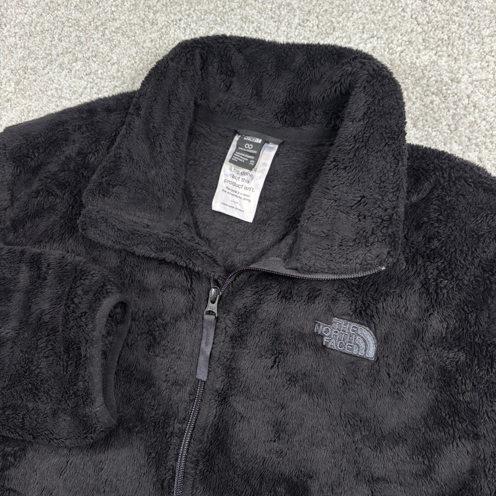 The North Face Fleece Jacket Womens XXL Black Circular Design Osito Full Zip